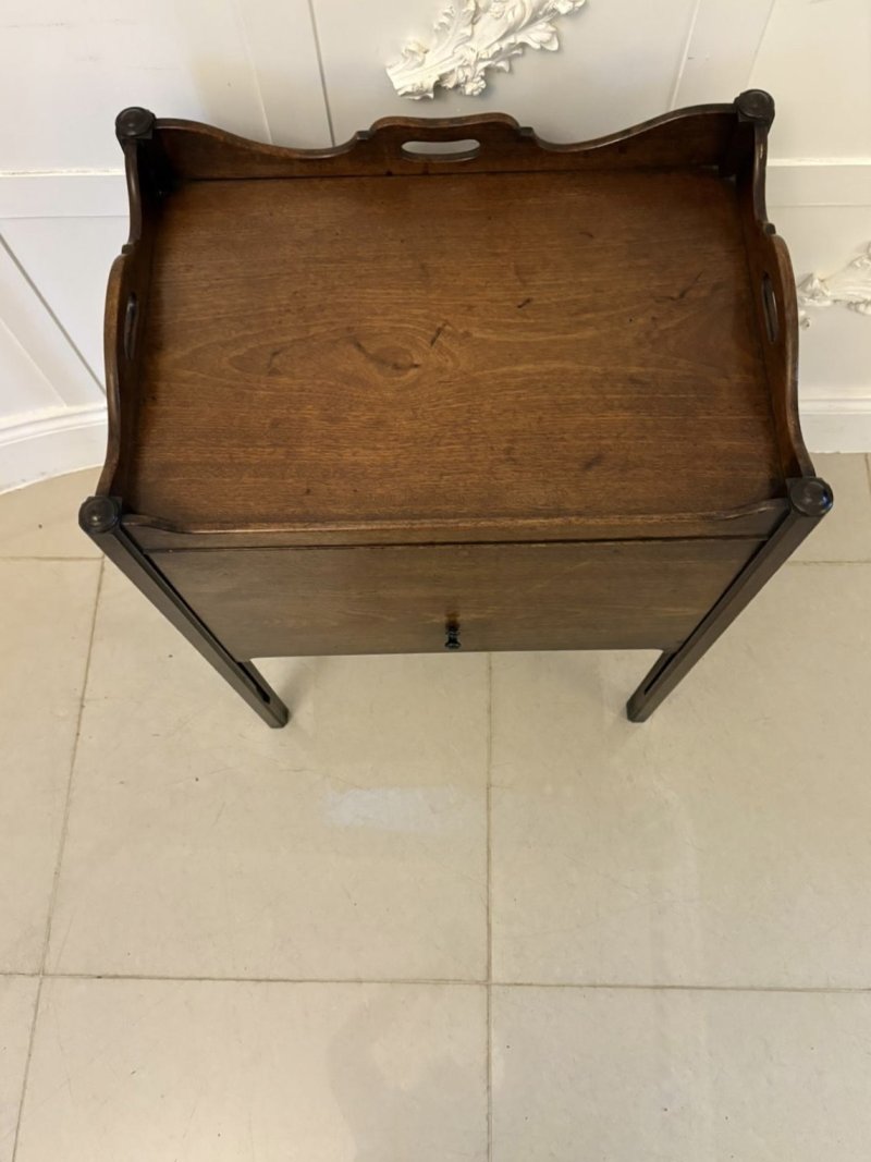 Unusual Antique 18th Century George III Quality Mahogany Bedside Cabinet - Image 6